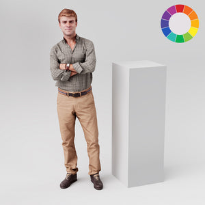 Square retail display plinth, 400mm square and 1200mm tall, in white