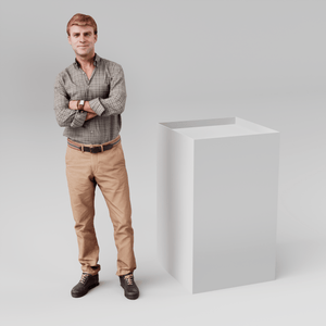 White dropped top plinth -600mm -1000mm - W