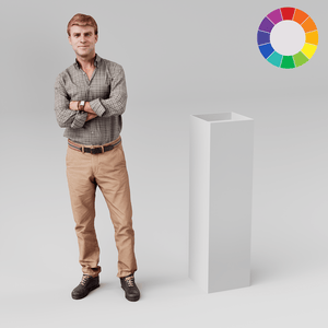 White dropped top plinth -300mm -1100mm - B