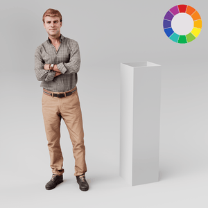 White dropped top plinth -300mm -1200mm - B
