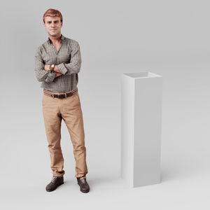 White dropped top plinth 300mm x 1100mm