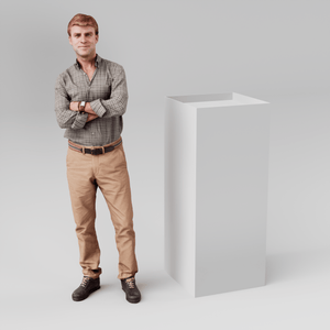 White dropped top plinth -500mm -1200mm - W