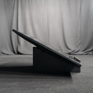 Low profile monitor hide with screen installed