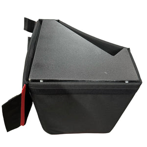 Padded bag with monitor hide inside showing fit