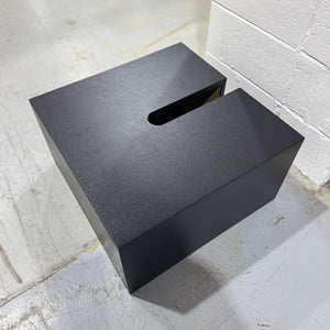 Slotted tank trap cover in black, showing the slot that fits over the tank trap upright
