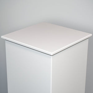 White capped display plinth