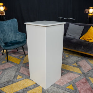 White capped plinth close-up
