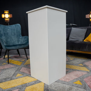 Order white wooden retail display plinth