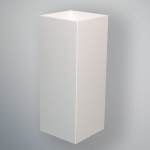 White dropped top plinth showing recessed surface