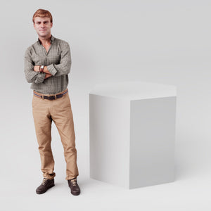 White Wooden Hexagonal Retail Display Plinth, 500mm x 900mm 