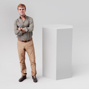White Wooden Hexagonal Retail Display Plinth, 400mm x 1200mm 