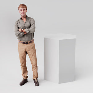White Wooden Hexagonal Retail Display Plinth, 400mm x 1000mm 