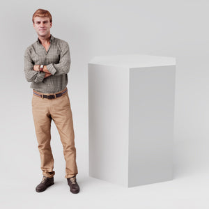 White Wooden Hexagonal Retail Display Plinth, 500mm x 1200mm 