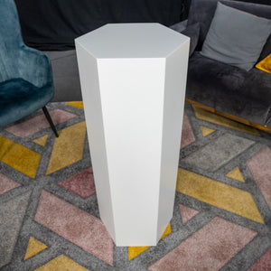 White hexagonal plinth for events